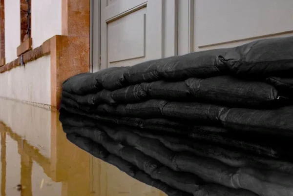 Ultra-Flood Stopper bags in doorway