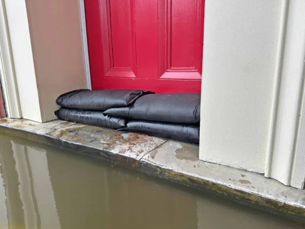 Ultra-Flood Stopper bags in doorway